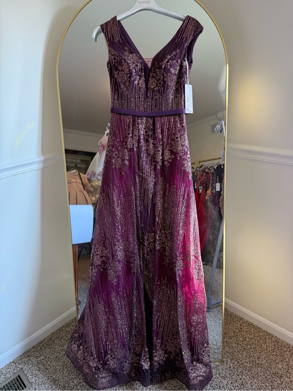 Elegant Purple Evening Gown New with Tags